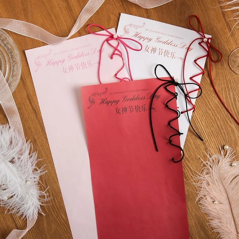 三八女神限定鲜花包装纸节单玫瑰花花束花纸材料花店
