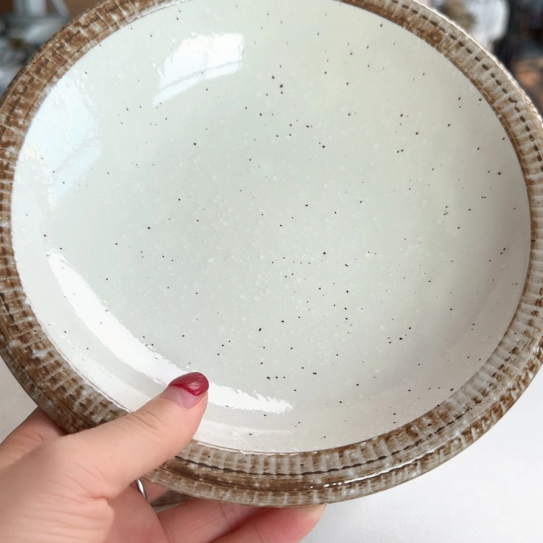 瓷片1只21.3厘米加厚复古深盘