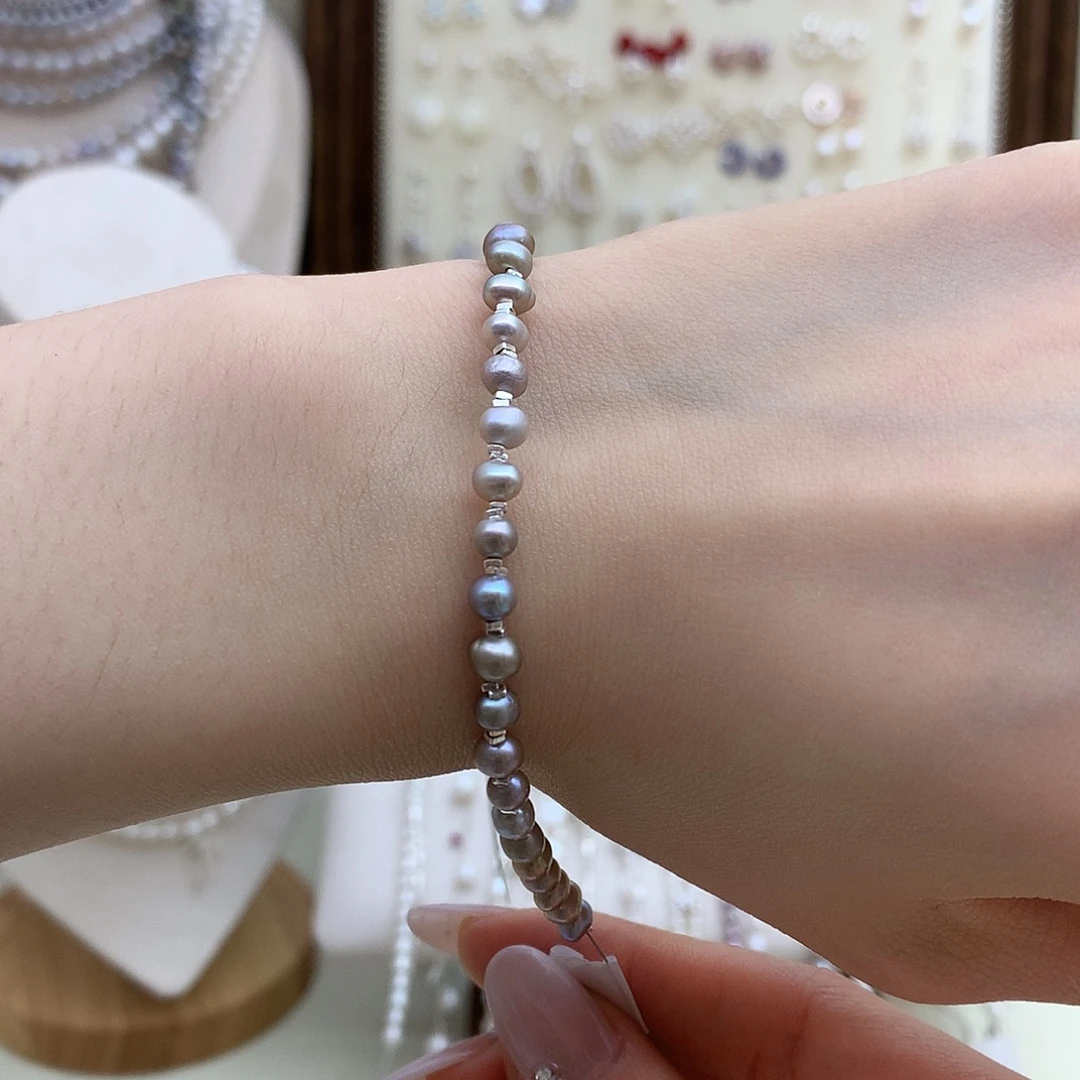 银S925镶嵌淡水珍珠耳饰