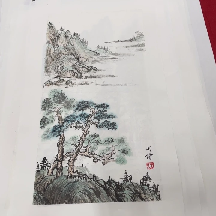 国画花鸟等图案和四开