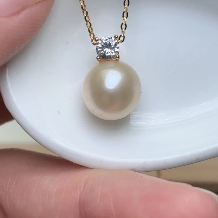 颈饰银S925镶嵌淡水珍珠