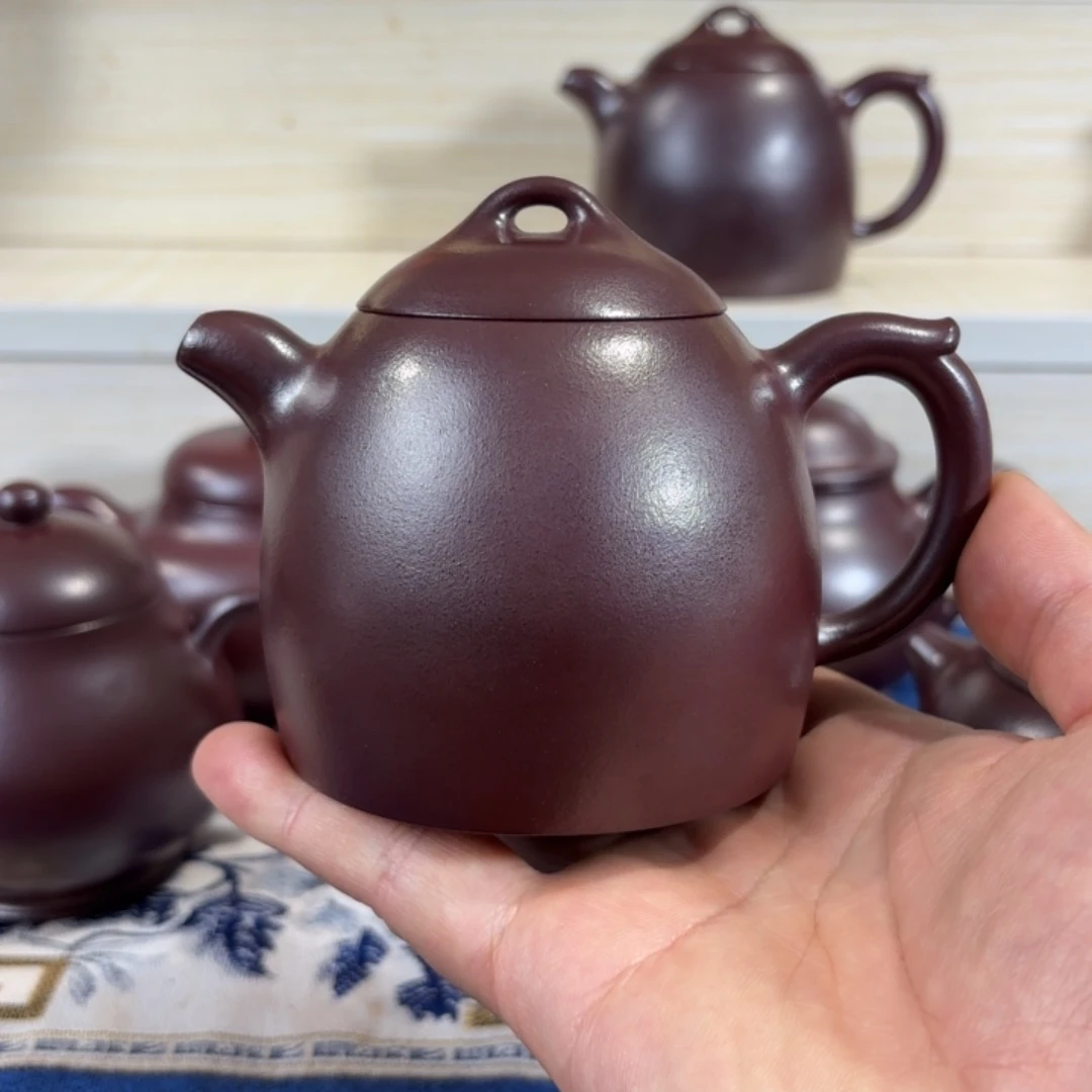 紫砂茶壶高****童全手工高温龙血砂秦权壶