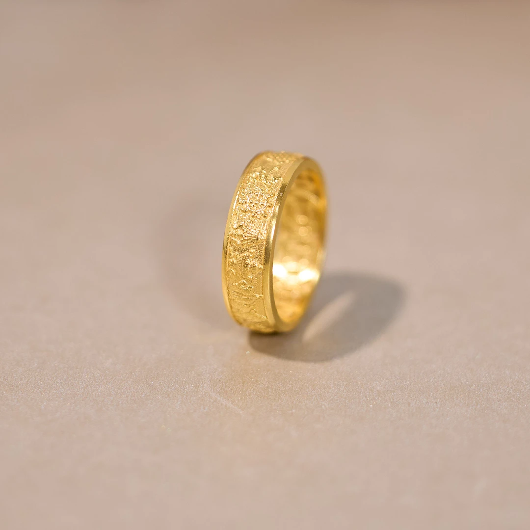 【歪歪】（素金）八宝戒指*18K金镶嵌X-J3696