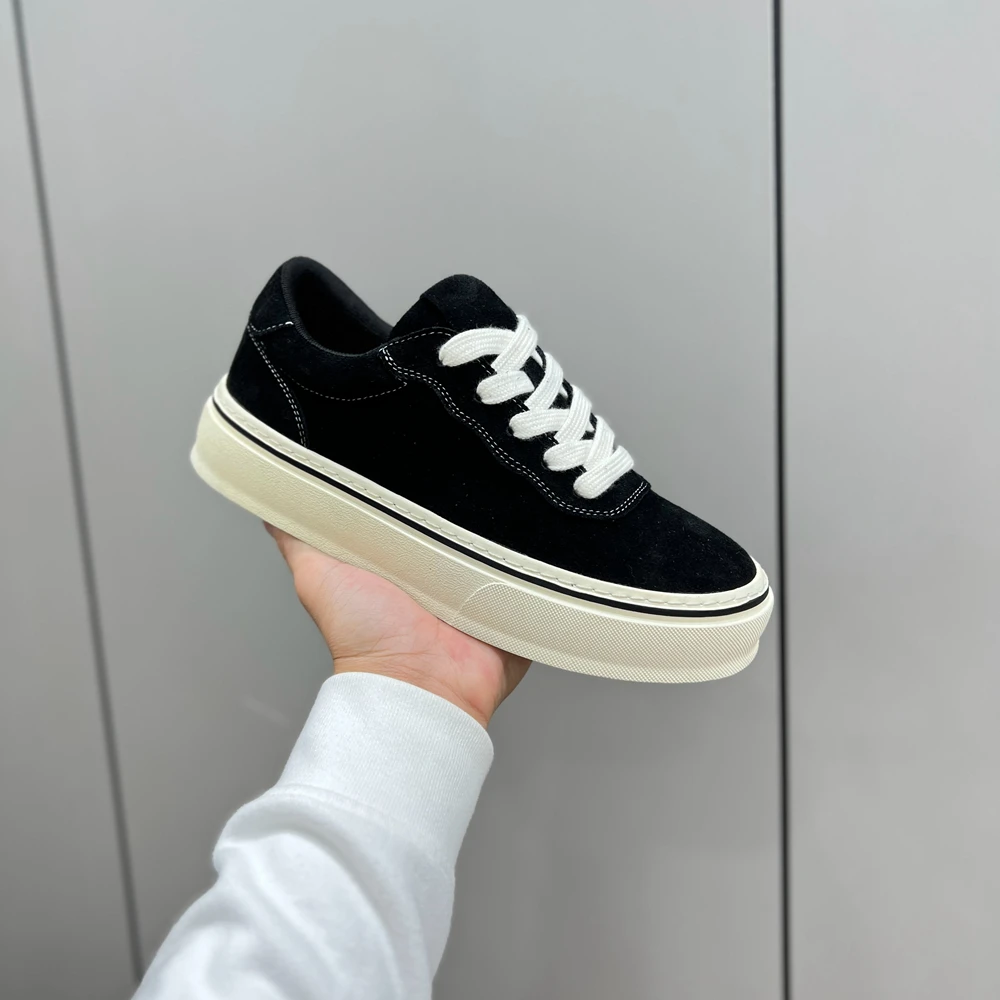 真皮翻毛皮简约板鞋时尚运动百搭软底软面舒适男士潮流休闲鞋秋季