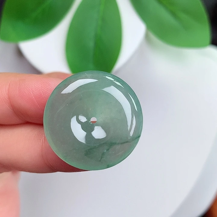 颈饰未镶嵌翡翠平安扣 23.9x5.3mm