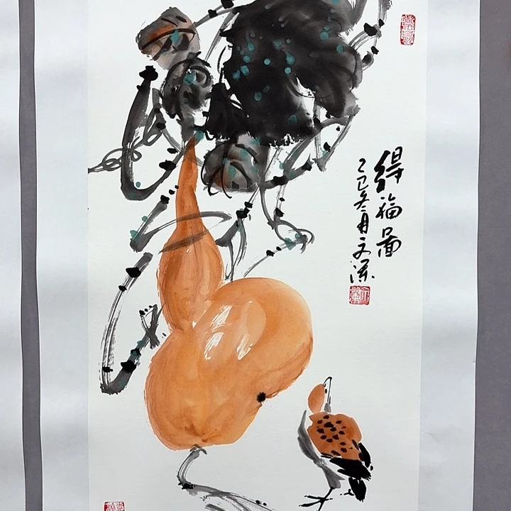 国画亲笔手绘放心去藏