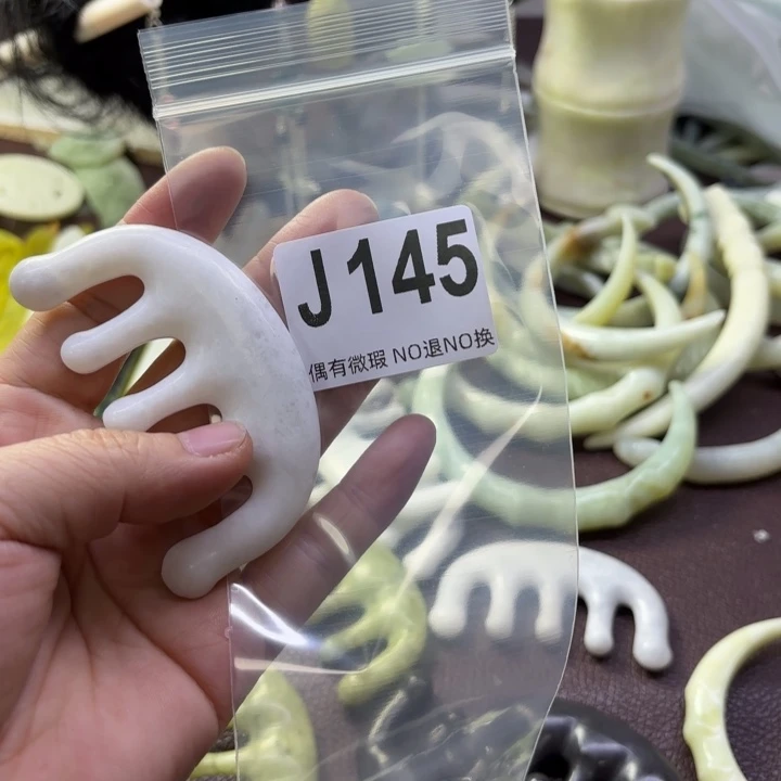 蛇纹石玉发饰合金挪*