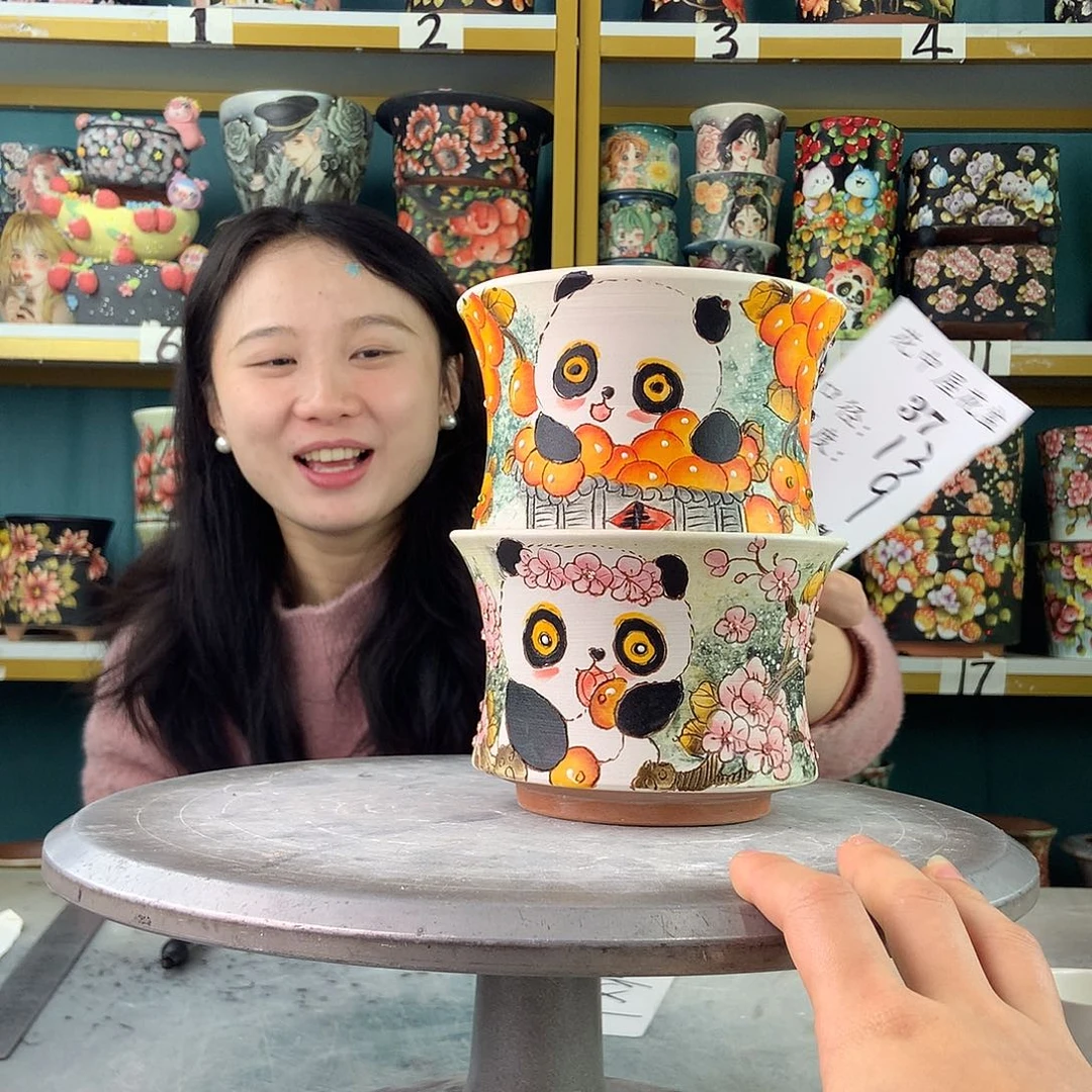 陶景德镇手工花盆37