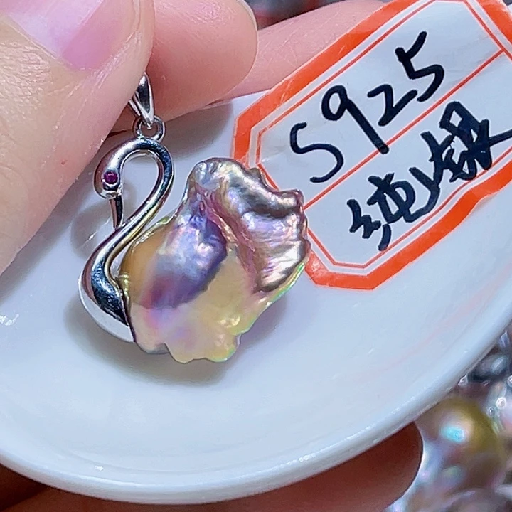 淡水珍珠银S925镶嵌颈饰