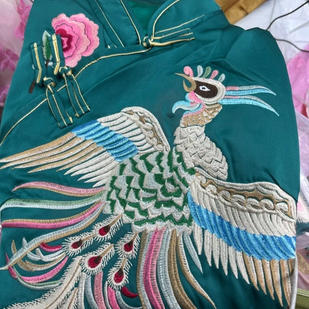 无袖凤凰《旗袍》重工国服提花无袖外套