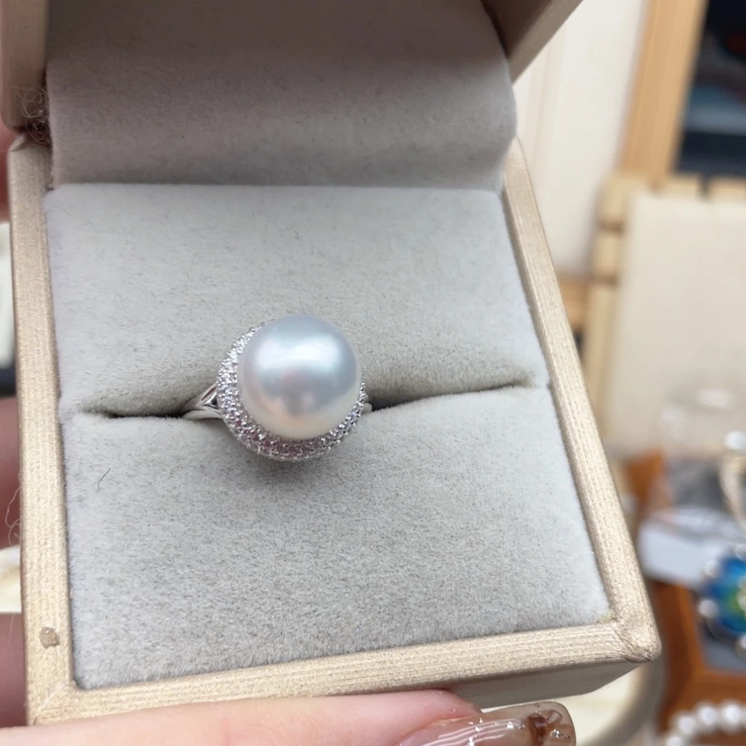 戒指银S925镶嵌海水珍珠Q93