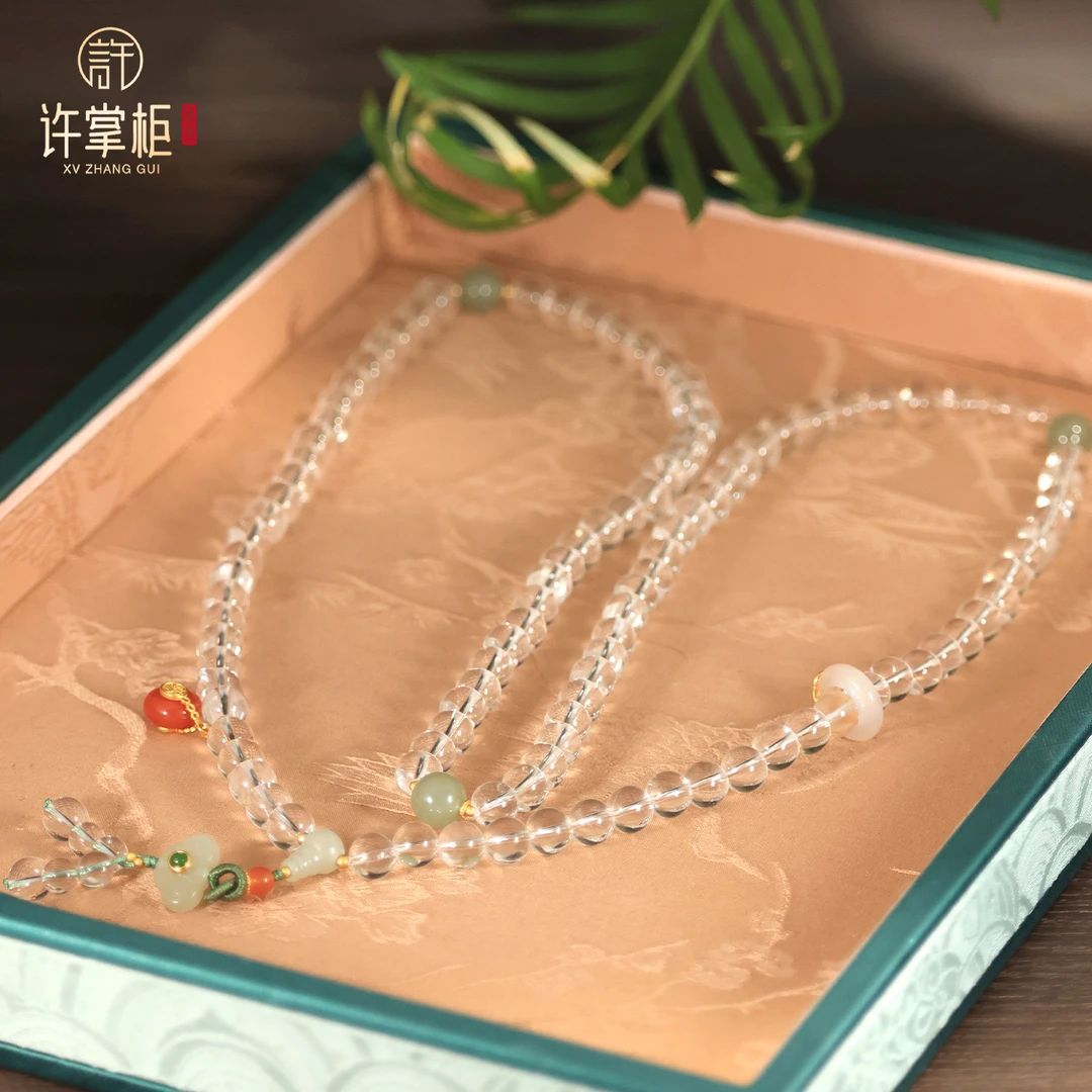 YGY|天然水晶珠珠项链DIY叠戴手链多圈毛衣链百搭简约中式雅致