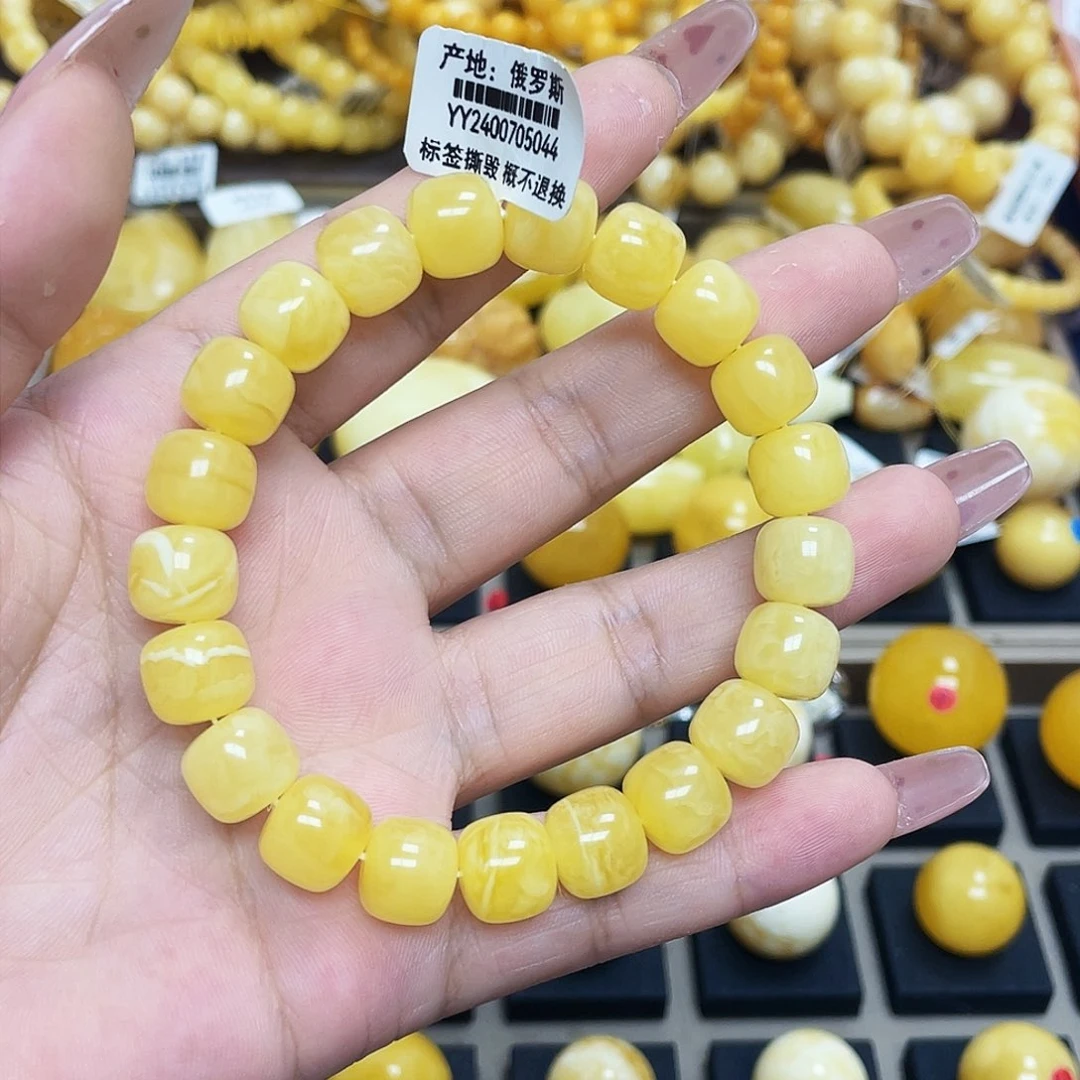 未镶嵌琥珀珠宝奇石回***终10+mm老型手串瑕