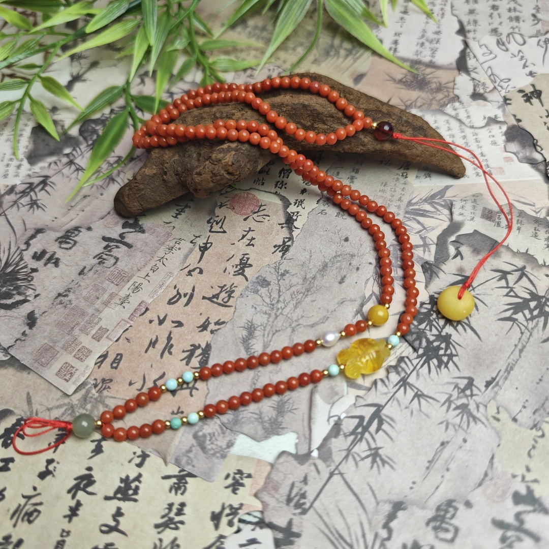 【蜜语原创】琥珀蜜蜡南红万能链