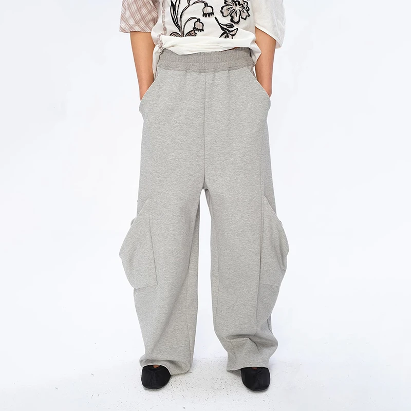 【Square circle方圆】noundnound翻折腰头档休闲卫裤25春夏新款