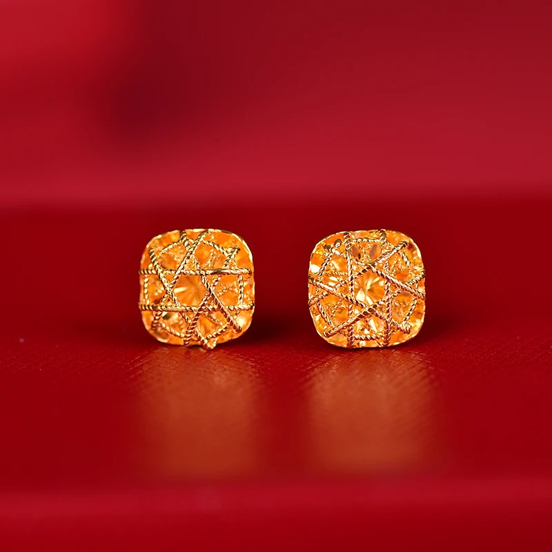 足银耳饰 经典方糖耳钉传承工艺时尚不掉色时尚经典