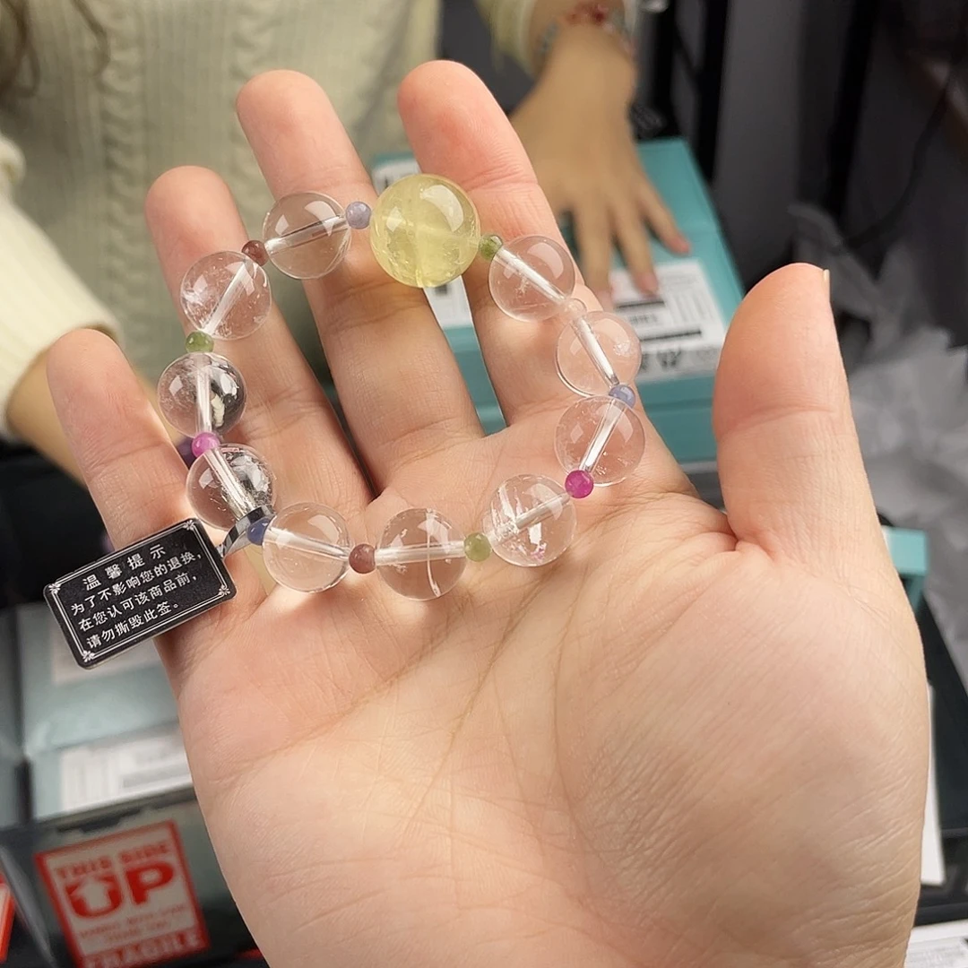 银S925镀金镶嵌手串水晶