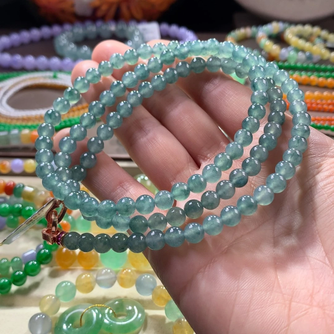 翡翠手链未镶嵌冰蓝项链卡6