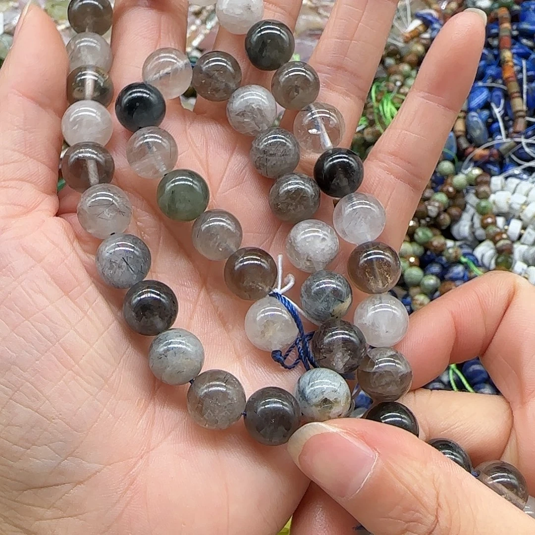 玛瑙/玉髓合金珠宝半成品水晶10mm一条