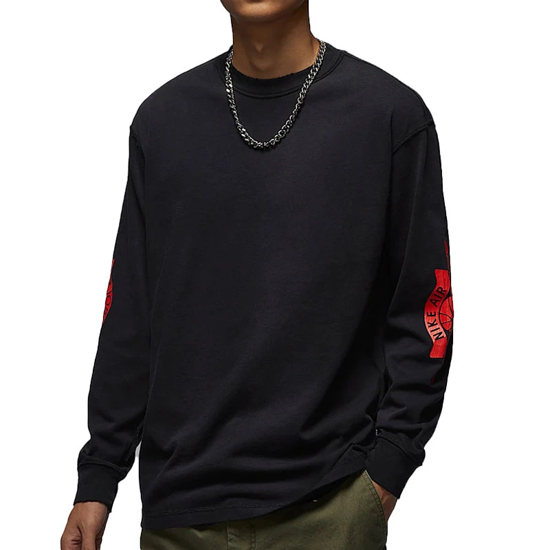 NIKE耐克男子J RARE AIR WSH 85 LS CREW针织无领长T恤IB3135-010