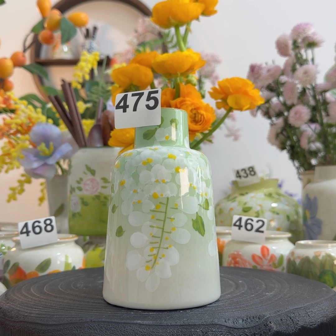 摆件景德镇纯手绘陶瓷花瓶摆件