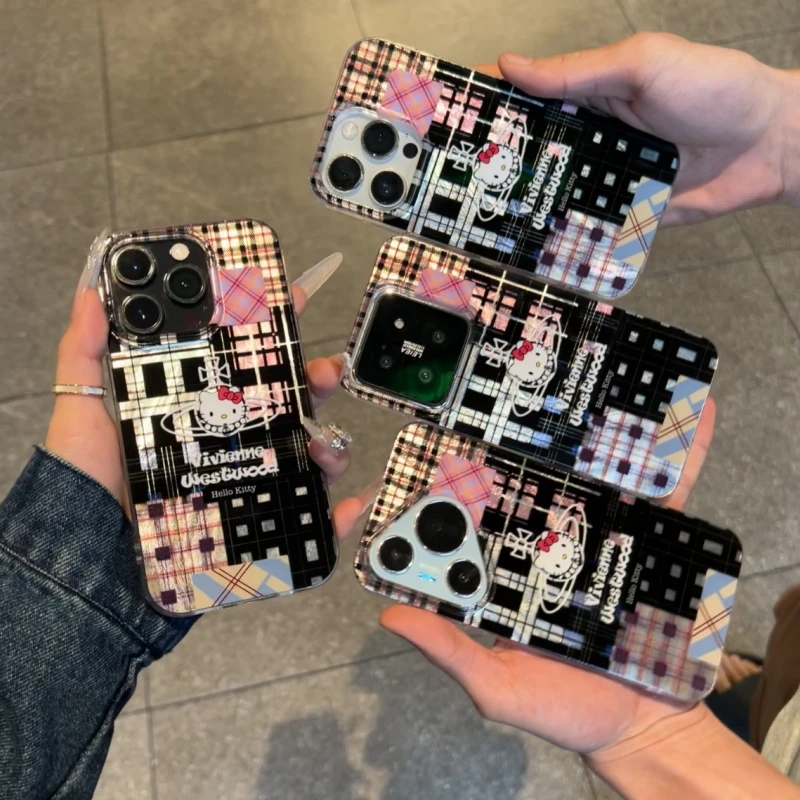 奥菲顿彩色格纹星球kt适用iPhone16羽纱手机壳华为vivo小米15oppo