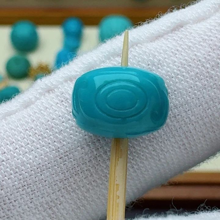 未镶嵌绿松石博古鼓珠9.6