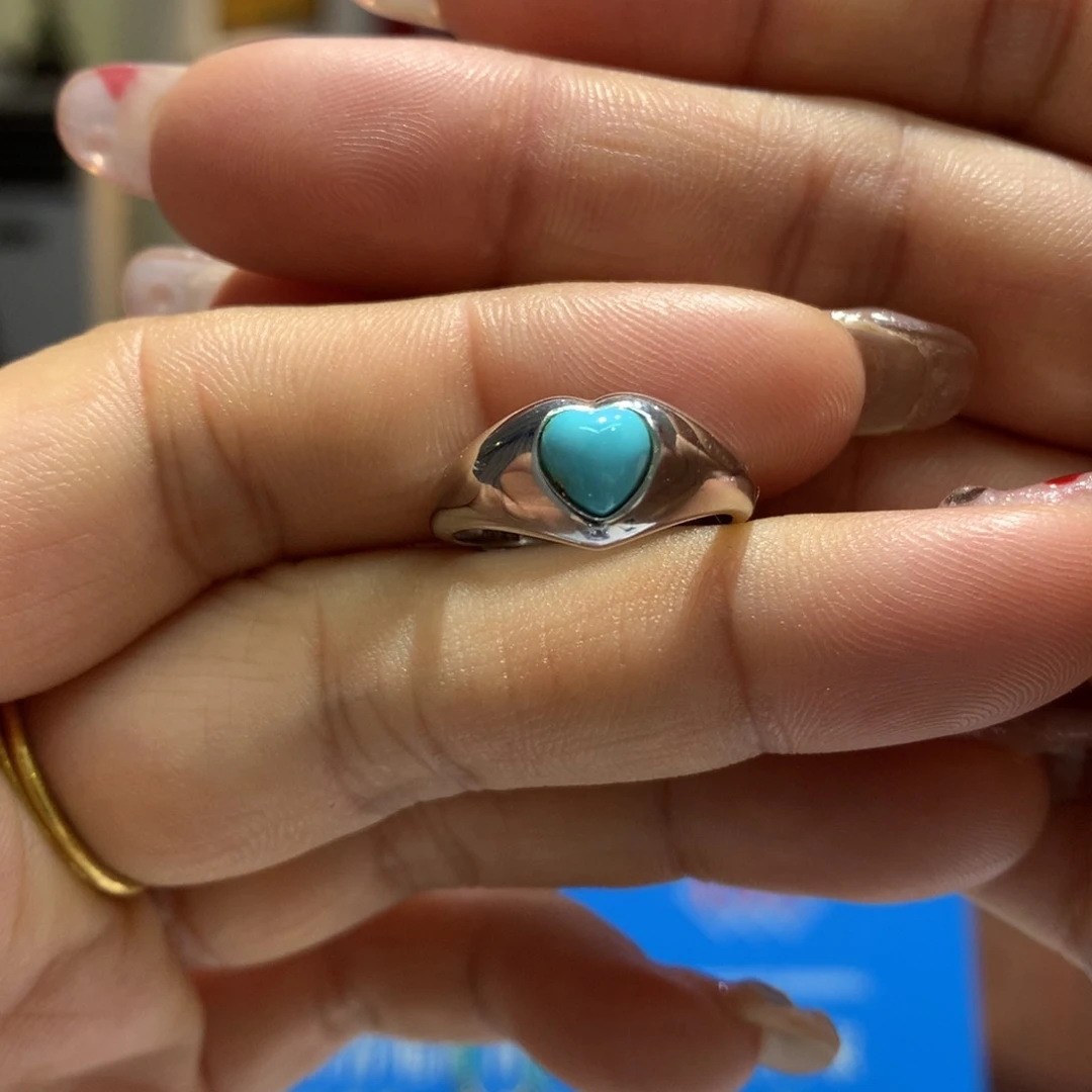 绿松石戒指银S925镶嵌