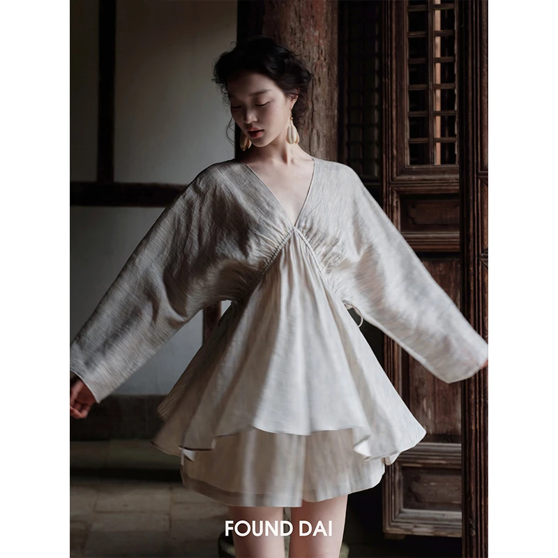 星空亚麻|假日娃娃款小衫 显腿长短裤