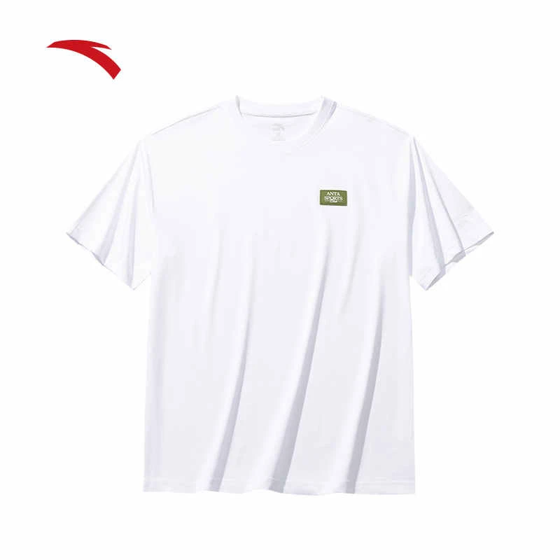 安踏冰丝T休闲短袖男士夏季宽松简约运动百搭休闲上衣运动上衣