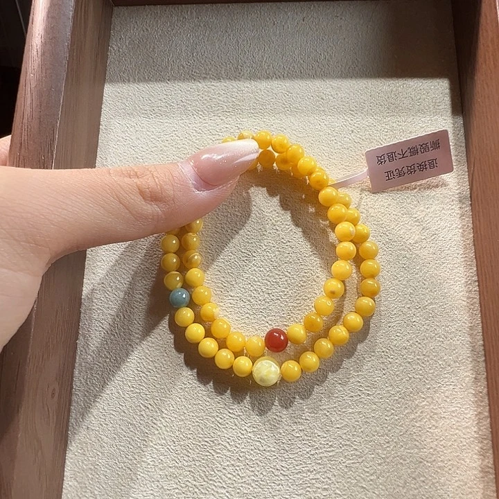 蜜蜡未镶嵌手串5.8mm蜜蜡手串