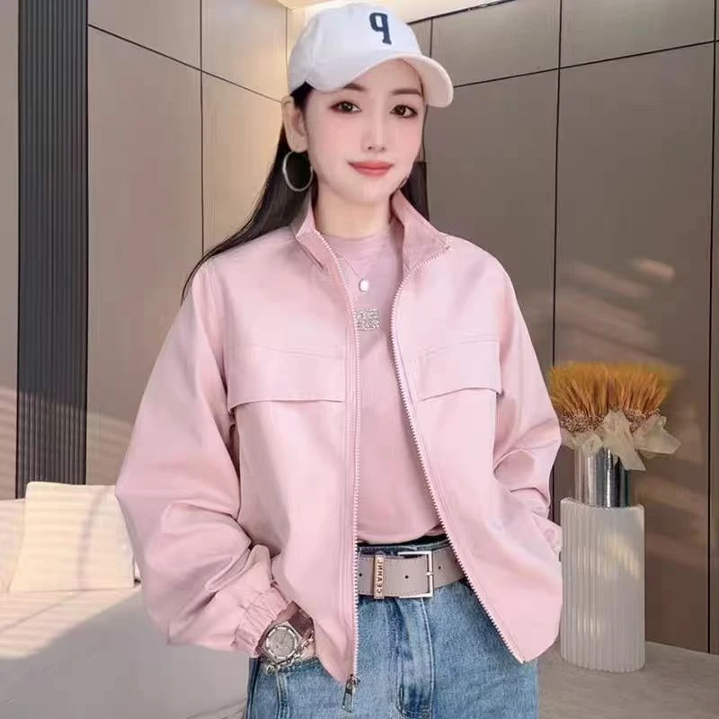 立领短款外套女2025春秋新款韩版休闲百搭减龄爆款夹克网红上衣