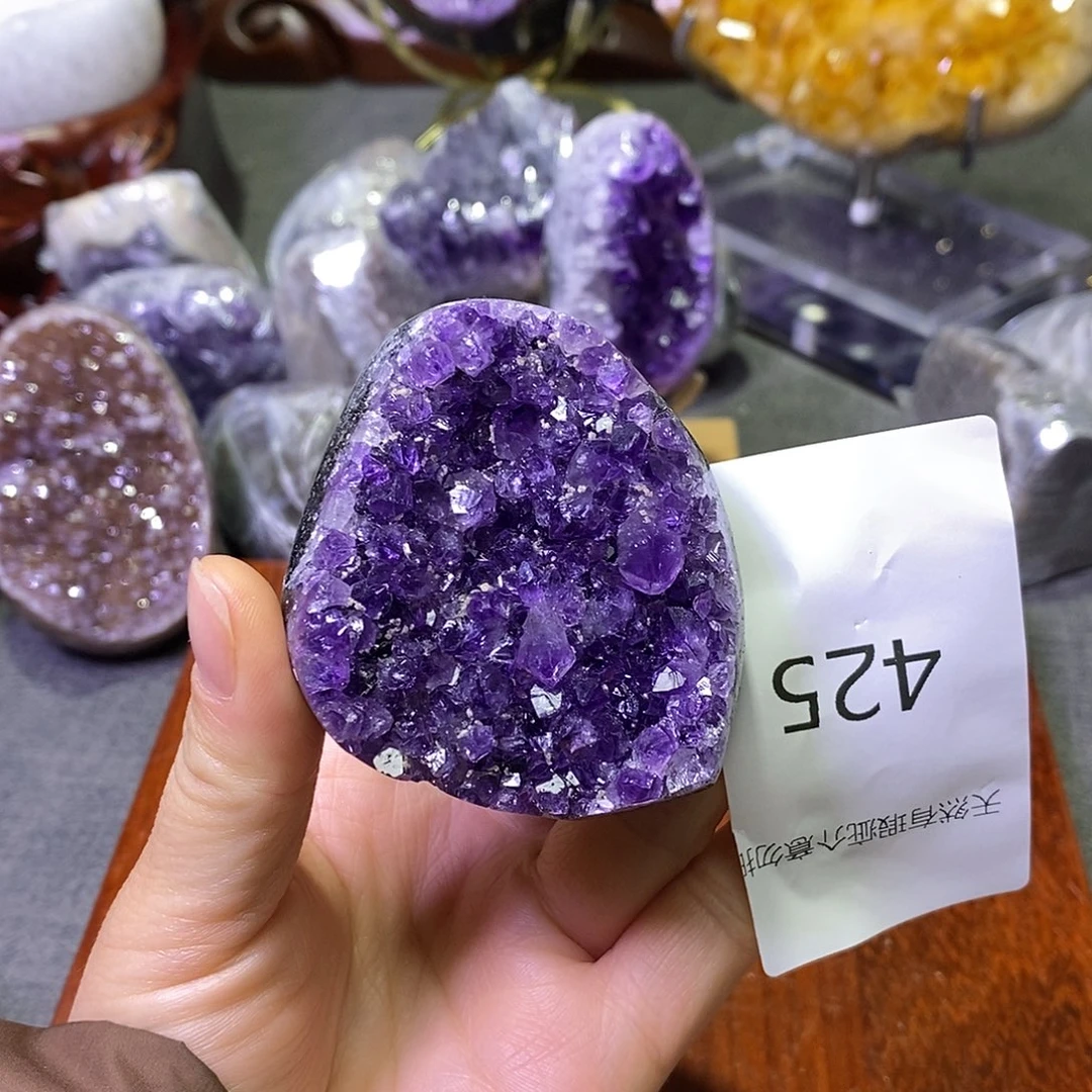 未镶嵌紫晶珠宝半成品