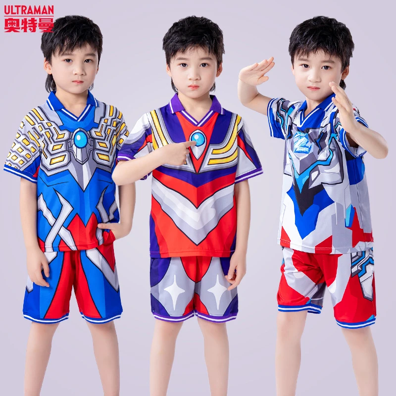 奥特曼男童套装儿童POLO短袖男童夏装套装3-6岁儿童服装生日礼物