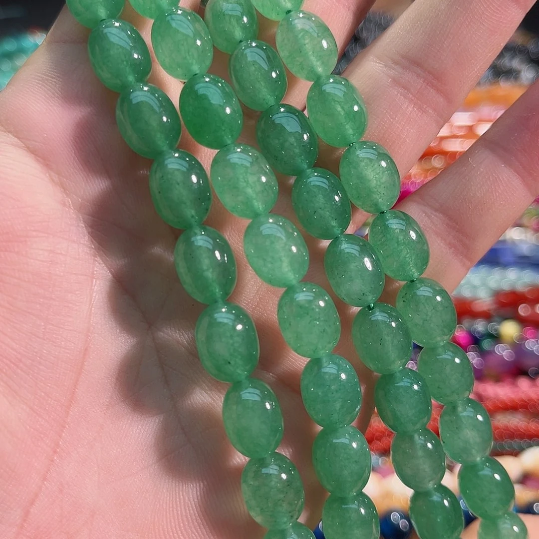 玛瑙/玉髓合金珠宝半成品土豆一条9x12mm