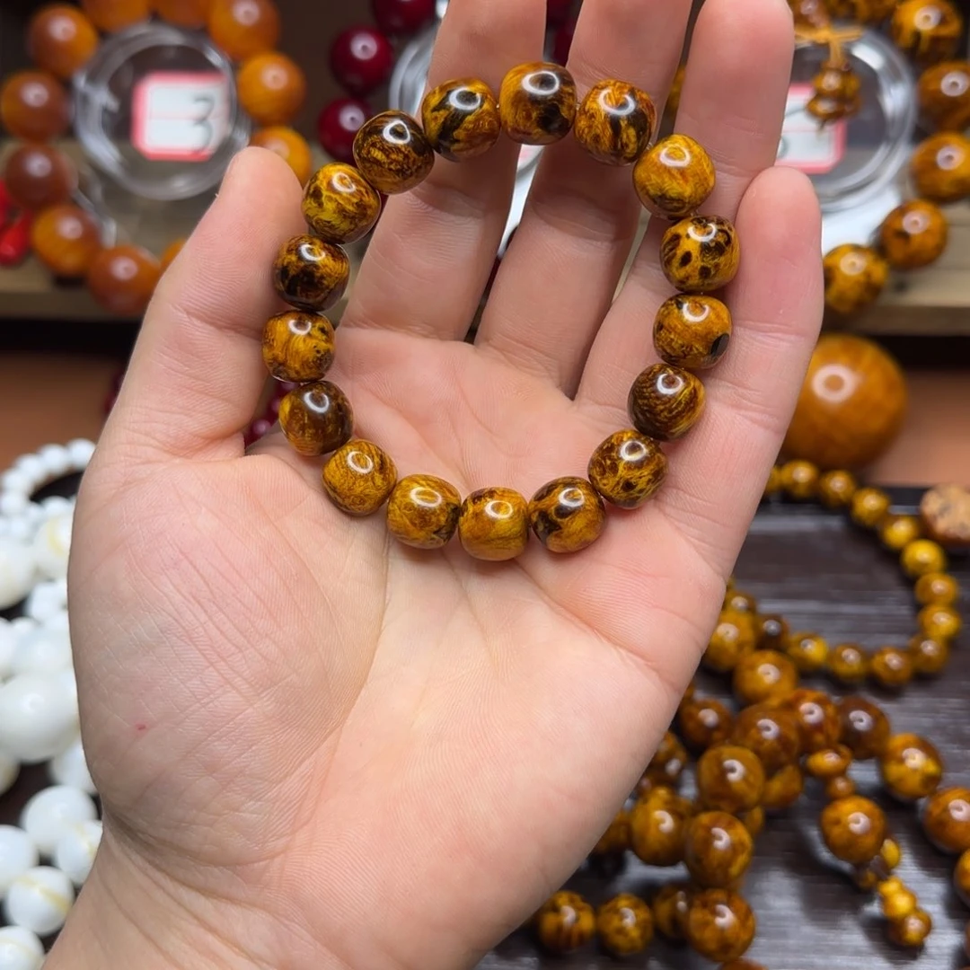 北沉香琥珀木1.2桶珠老型