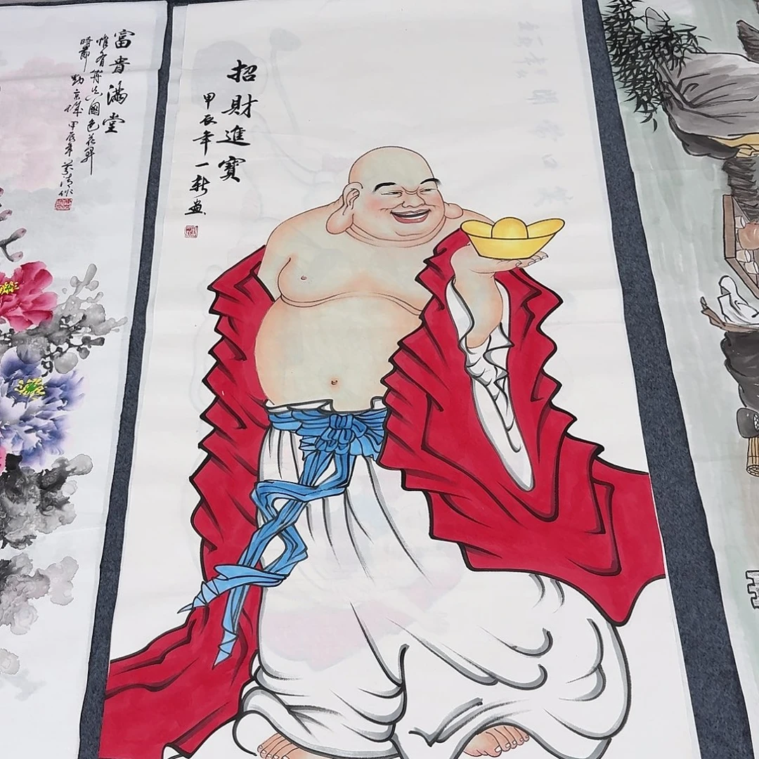 国画四尺尺寸70X140纯手绘作品