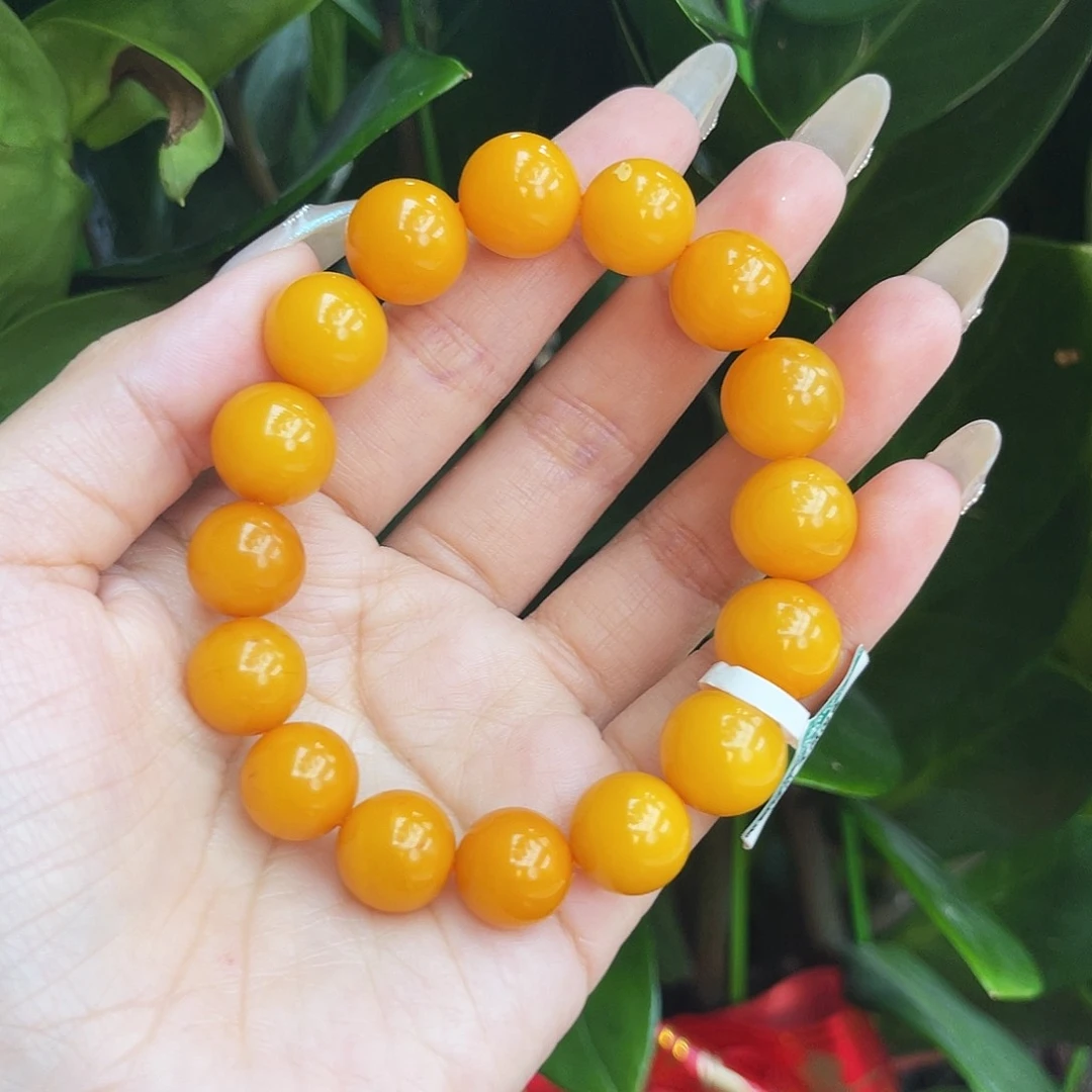 未镶嵌琥珀手链13m老蜡