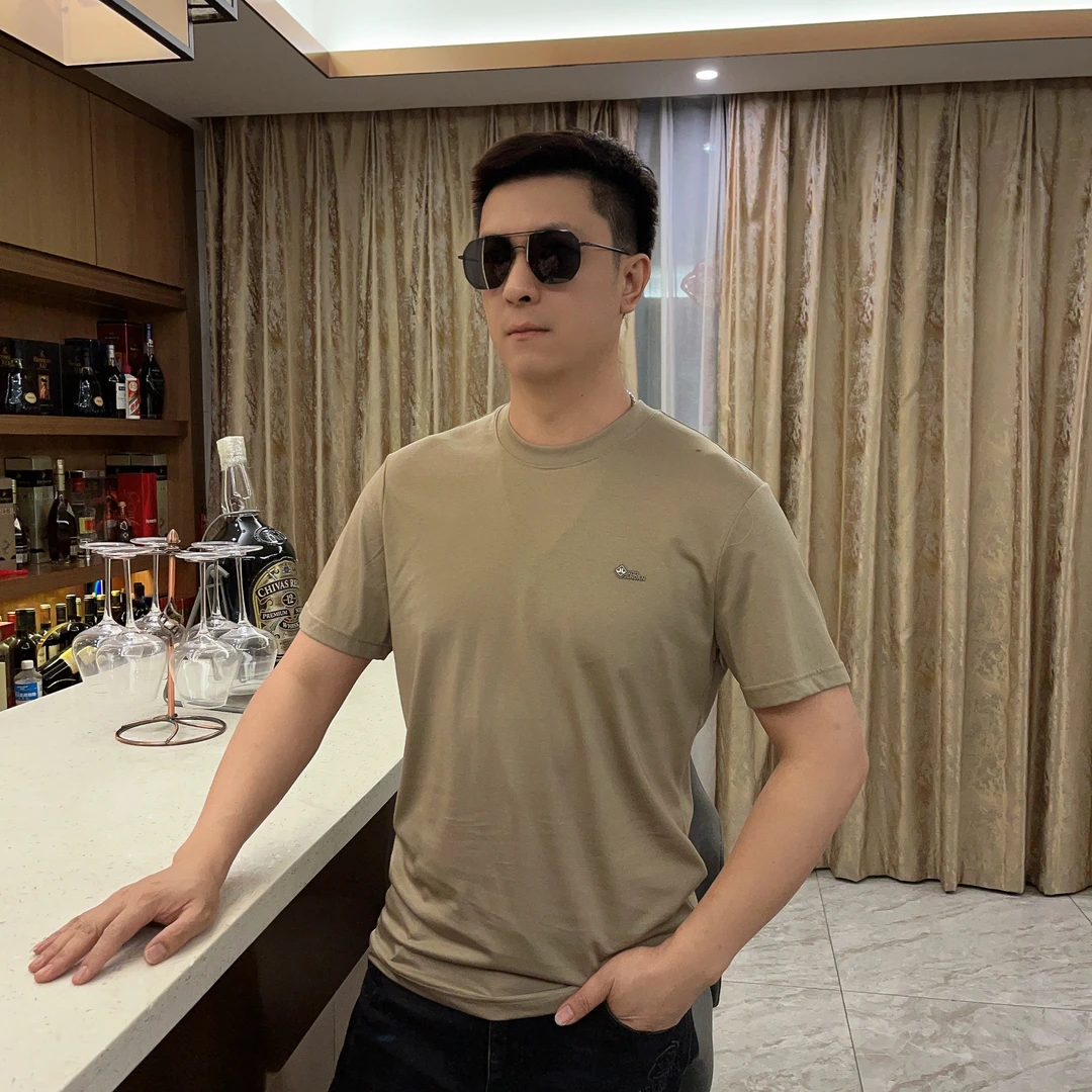 2025夏季男士新款潮流图案字母印花上衣时尚短袖T恤高品质2895