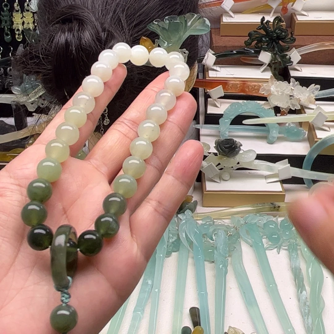 蛇纹石玉合金发簪