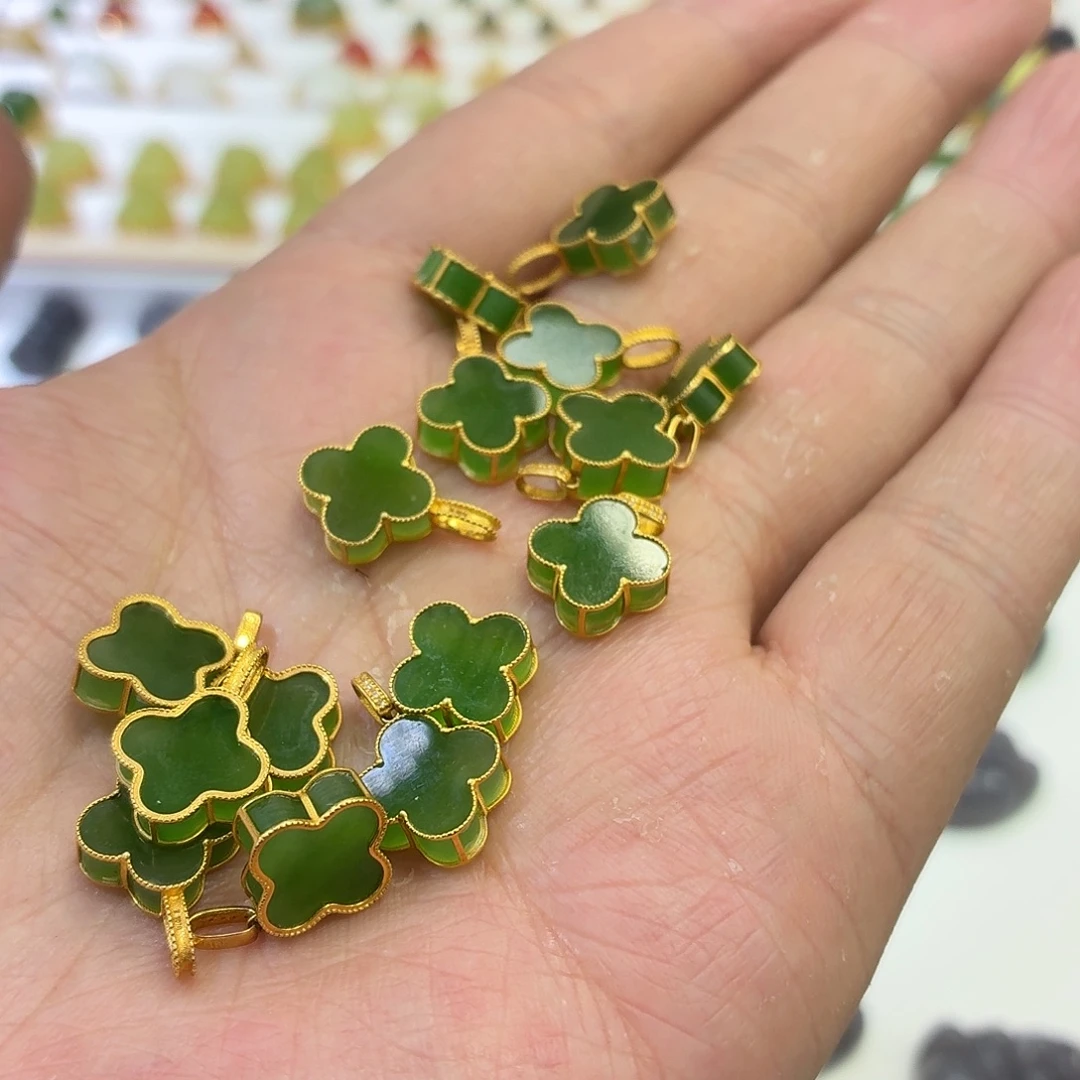 和田玉18K金镶嵌颈饰多样性发货拍一发一