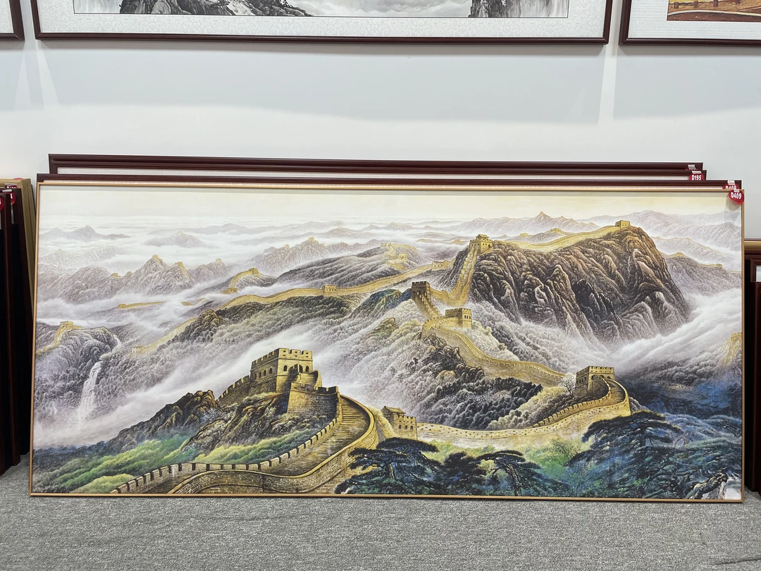 D409新中式250x110cm山水画客厅装饰画沙发背景墙挂画