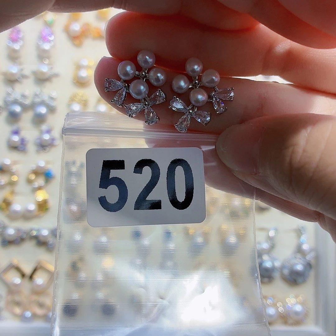 淡水珍珠耳饰合金