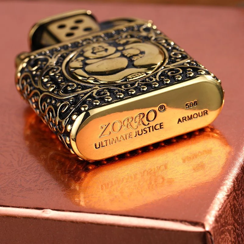 正品ZORRO佐罗Z506-634F盔甲如来佛士老九门高端纯铜煤油打火机