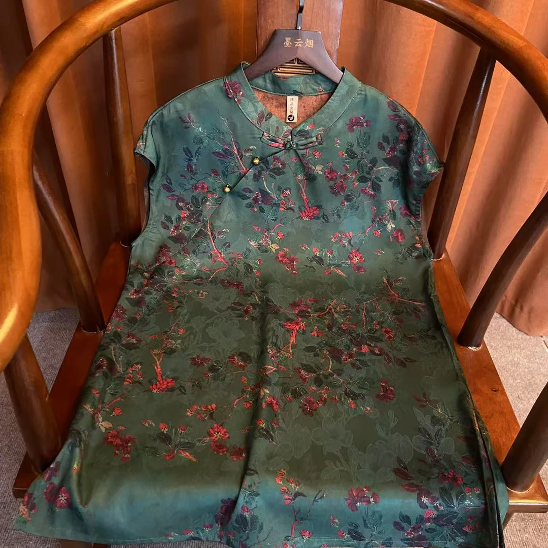 【满帘】时尚女装新中式无袖复古上衣2025夏季新款衬衫女士