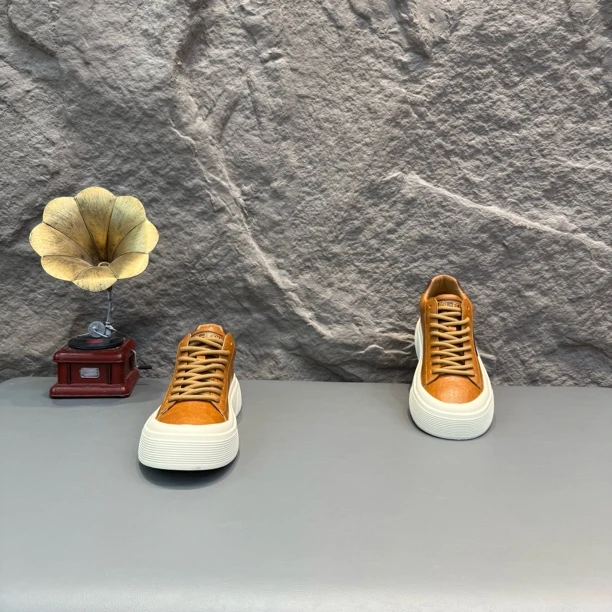 皮面工装鞋时尚休闲鞋男士圆头厚底潮流男鞋