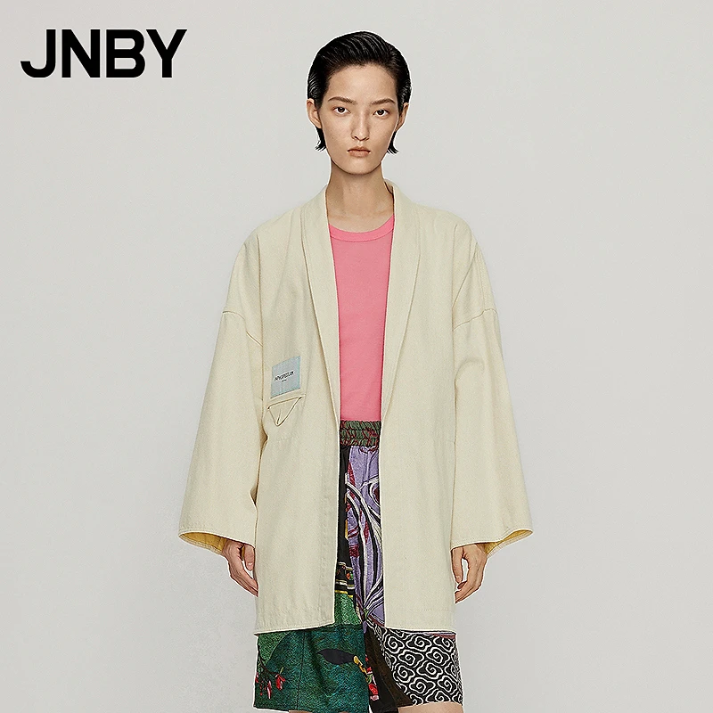 JNBY/江南布衣春季夹克宽松舒适腰带设计挺括睡袍款外套5M2601430