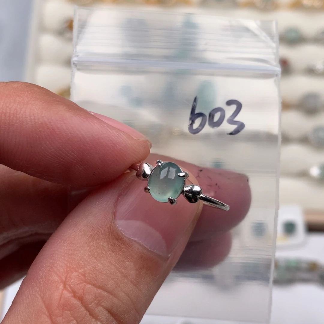 翡翠银S925镶嵌戒圈603