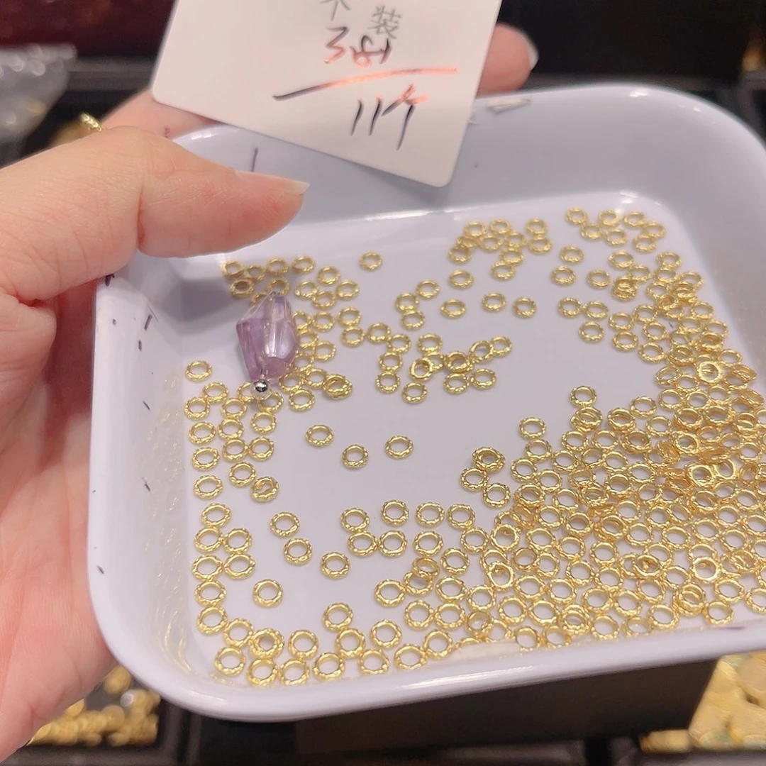 紫晶珠宝半成品银S925镀金镶嵌18