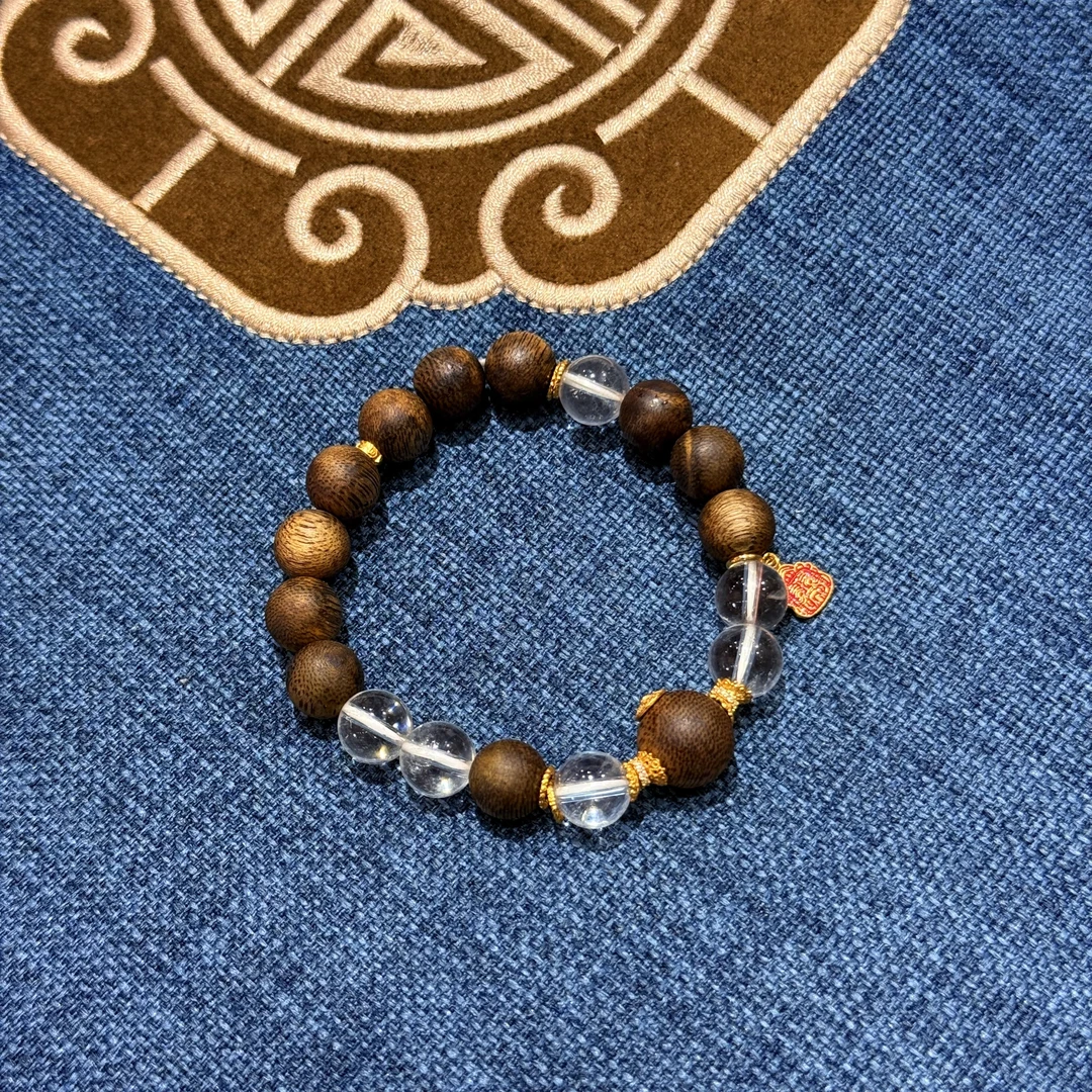 壹加小羊精选/棋楠沉香白水晶手串多样性发一个b